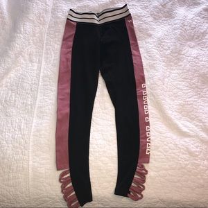 pink and black leggings